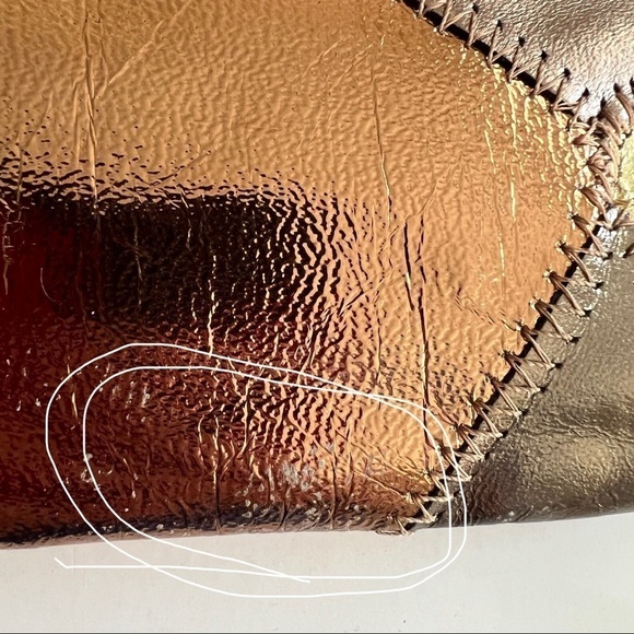 Vintage Metallic Leather Patchwork Shoulder Bag / Clutch - Picture 10 of 13